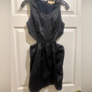 Keepsake secret ritual dress deep navy cut out satin mini